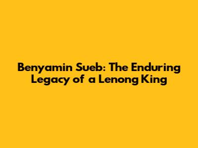 Benyamin Sueb: The Enduring Legacy of a Lenong King