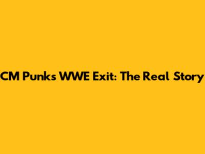 CM Punk's WWE Exit: The Real Story
