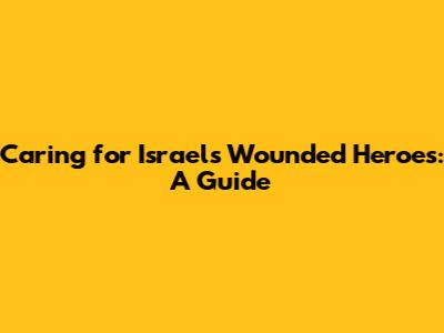 Caring for Israel's Wounded Heroes: A Guide