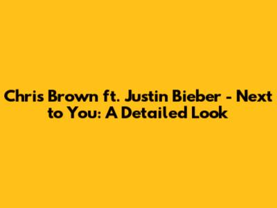 Chris Brown ft. Justin Bieber - Next to You: A Detailed Look