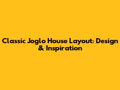 Classic Joglo House Layout: Design & Inspiration