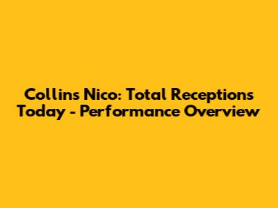 Collins Nico: Total Receptions Today - Performance Overview