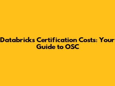 Databricks Certification Costs: Your Guide to OSC
