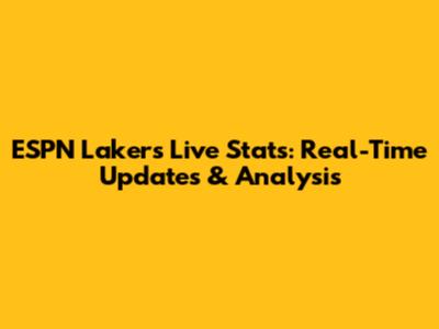 ESPN Lakers Live Stats: Real-Time Updates & Analysis
