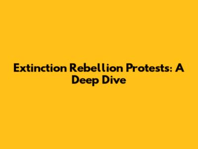Extinction Rebellion Protests: A Deep Dive