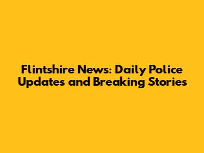 Flintshire News: Daily Police Updates and Breaking Stories