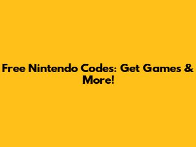 Free Nintendo Codes: Get Games & More!