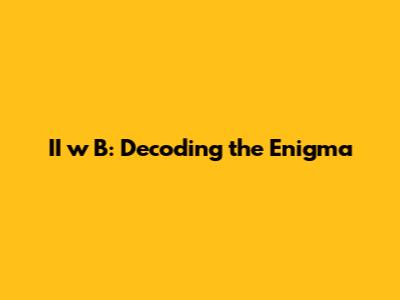 II w B: Decoding the Enigma