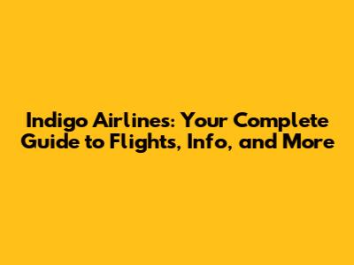 Indigo Airlines: Your Complete Guide to Flights, Info, and More