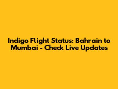 Indigo Flight Status: Bahrain to Mumbai - Check Live Updates