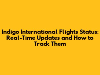 Indigo International Flights Status: Real-Time Updates and How to Track Them