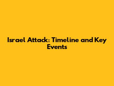 Israel Attack: Timeline and Key Events