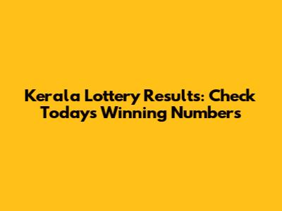 Kerala Lottery Results: Check Today's Winning Numbers