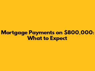 Mortgage Payments on $800,000: What to Expect