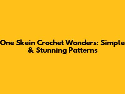 One Skein Crochet Wonders: Simple & Stunning Patterns