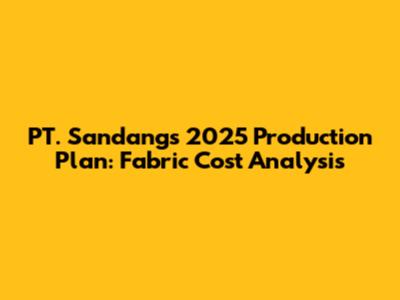 PT. Sandang's 2025 Production Plan: Fabric Cost Analysis