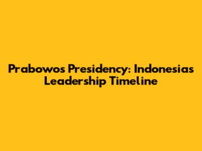 Prabowo's Presidency: Indonesia's Leadership Timeline