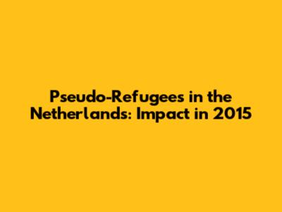 Pseudo-Refugees in the Netherlands: Impact in 2015