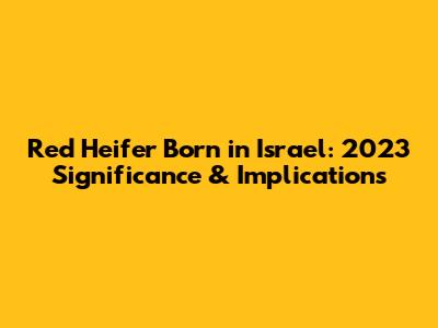 Red Heifer Born in Israel: 2023 Significance & Implications