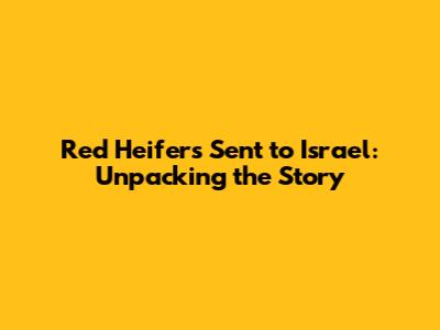 Red Heifers Sent to Israel: Unpacking the Story
