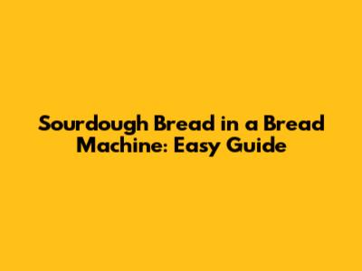 Sourdough Bread in a Bread Machine: Easy Guide