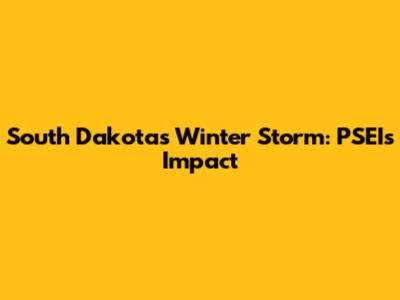 South Dakota's Winter Storm: PSEI's Impact