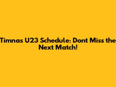 Timnas U23 Schedule: Don't Miss the Next Match!