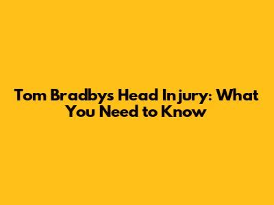 Tom Bradby's Head Injury: What You Need to Know