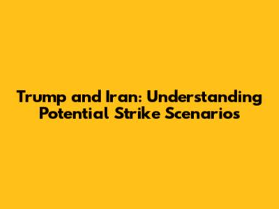 Trump and Iran: Understanding Potential Strike Scenarios
