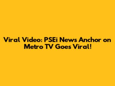 Viral Video: PSEi News Anchor on Metro TV Goes Viral!