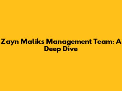 Zayn Malik's Management Team: A Deep Dive